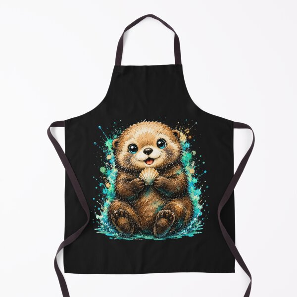 Item preview, Kawaii Sea Otter Watercolor Art – Cute Adorable Ocean Animal Illustration designed and sold by ColorSplash123.