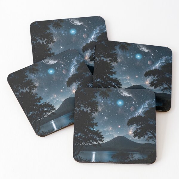 Item preview, Cosmic Night Over an Alien Lake | Realistic Planetary Sky Landscape designed and sold by Extravanganzza.