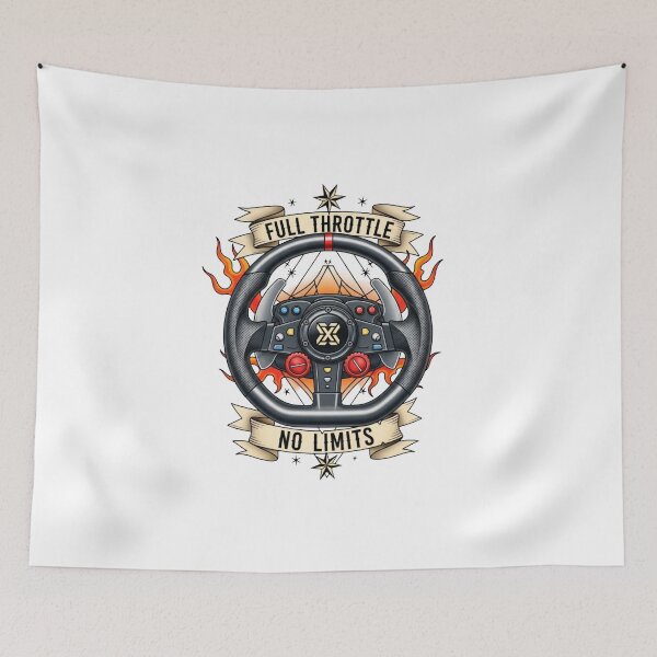 Item preview, Sim Racing Wheel Full Throttle No Limits Gamer Tattoo designed and sold by Dzblack.