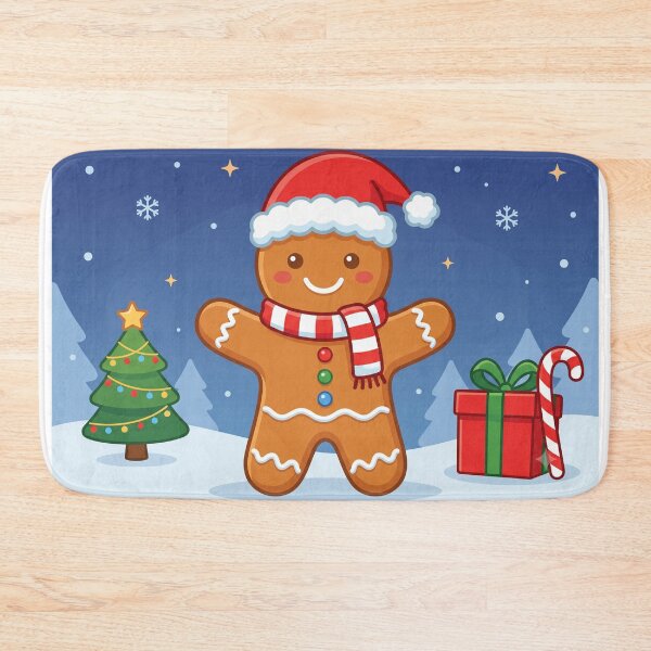 Item preview, Cute Christmas Gingerbread Man Old Cassic Cartoon designed and sold by Softie Sticker Studio.