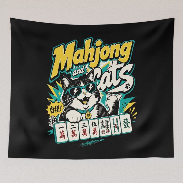 Item preview, Mahjong Social Club Retro Tile Game Design designed and sold by JansenGS.