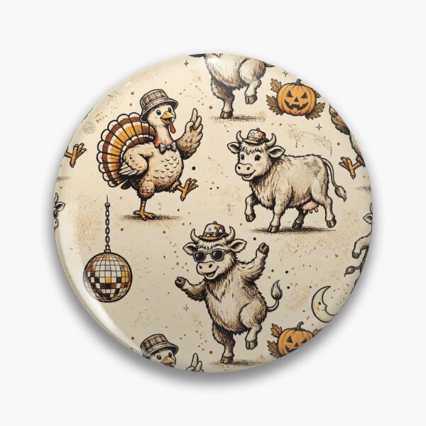 Item preview, Thanksgiving Highland cow goes halloween with turkey disco party dance designed and sold by Yellowriversss.