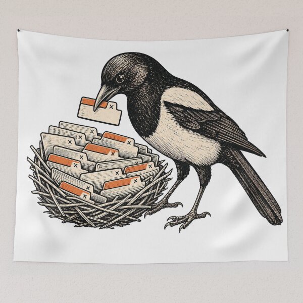 Item preview, Tab-Hoarding Magpie – Funny Browser Tabs Design designed and sold by yagniikd-.