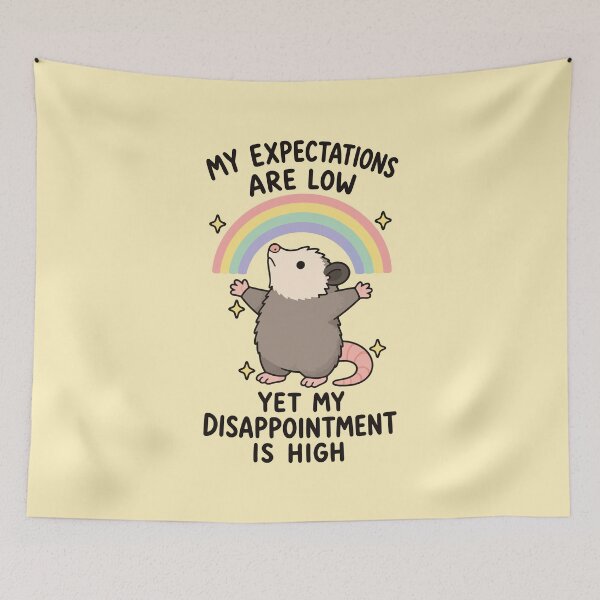 Item preview, Expectations are Low, Disappointment is High - Funny Opossum Rainbow designed and sold by thecatcouch.