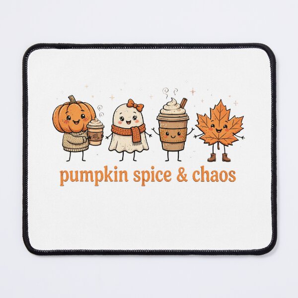 Item preview, Pumpkin Spice And Chaos Cute Fall Ghost Latte Autumn Vintage Cartoon designed and sold by Yellowriversss.