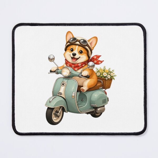 Item preview, Cute Corgi Riding a Vintage Scooter Kawaii Sticker designed and sold by NakottaFashion.