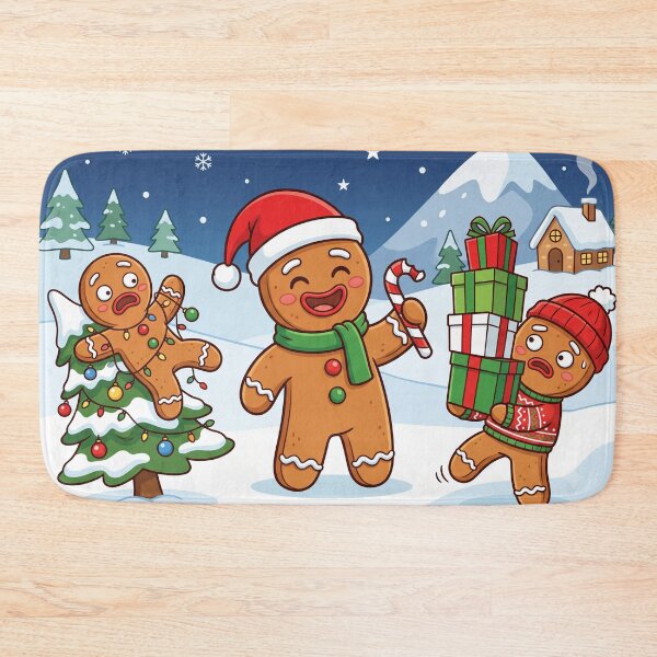 Item preview, funny christmas gingerbread man designed and sold by Softie Sticker Studio.