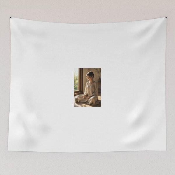 Item preview, Serene Woman Meditating by Sunlit Window designed and sold by CathryneDelamort.