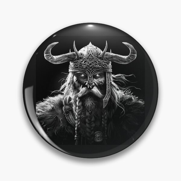 Item preview, Horned Viking Warrior Dark Norse Fantasy Portrait designed and sold by inkoutninja.