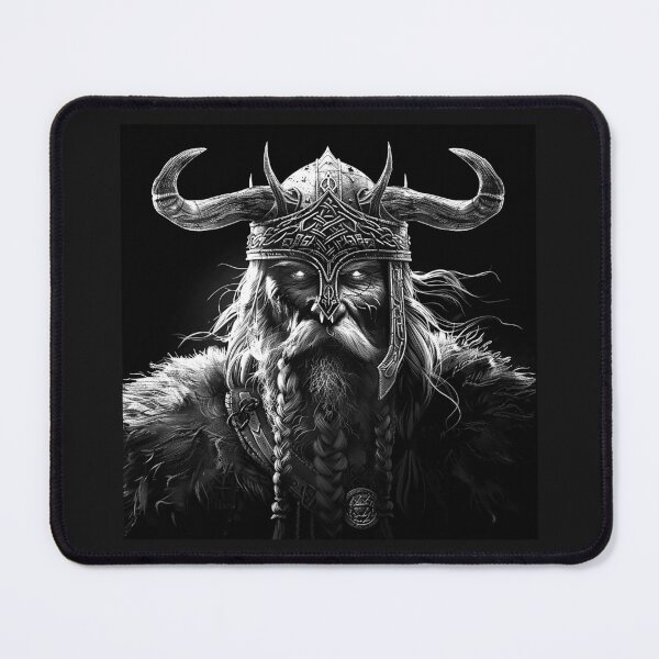 Item preview, Horned Viking Warrior Dark Norse Fantasy Portrait designed and sold by inkoutninja.