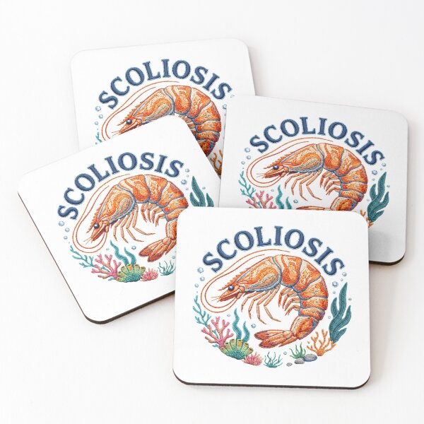 Item preview, Scoliosis Funny Shrimp, Medical Humor, Faux Embroidery Style designed and sold by Yaremchuk.