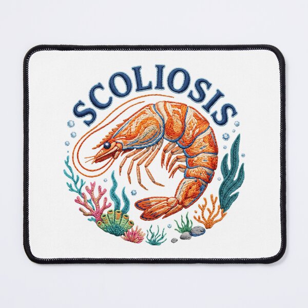 Item preview, Scoliosis Funny Shrimp, Medical Humor, Faux Embroidery Style designed and sold by Yaremchuk.