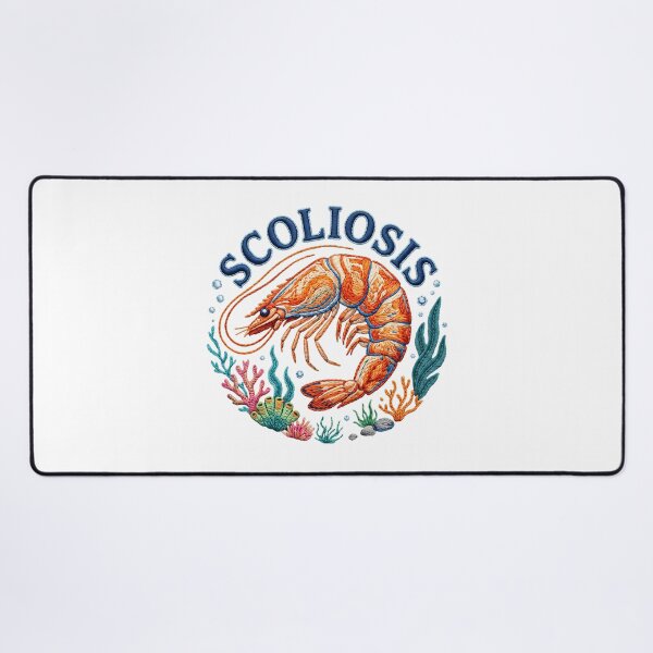 Item preview, Scoliosis Funny Shrimp, Medical Humor, Faux Embroidery Style designed and sold by Yaremchuk.