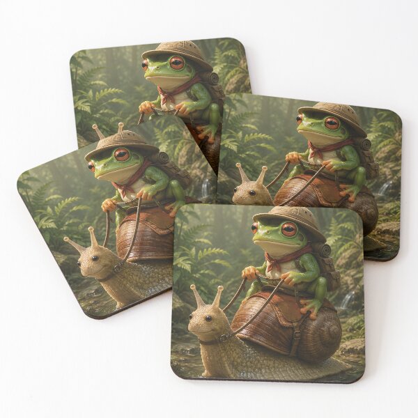 Item preview, Explorer Frog Riding Snail Jungle Trek  designed and sold by Jaideep Walia.