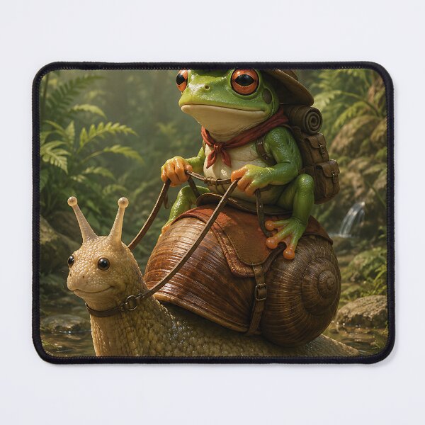 Item preview, Explorer Frog Riding Snail Jungle Trek designed and sold by Jaideep Walia.