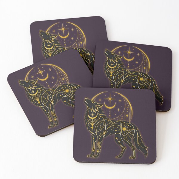 Item preview, Aesthetic Celestial Wolf Art - Neo Deco Geometric Cosmic Design designed and sold by W&RParadise.