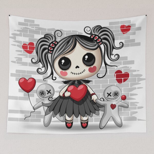 Item preview, Gothic Voodoo Doll in Love Cartoon Character designed and sold by BluedarkArt.