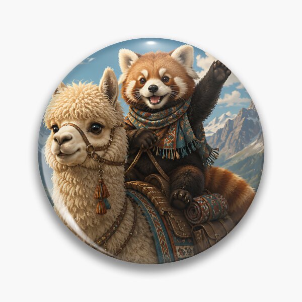 Item preview, Red Panda Riding Alpaca Mountain Trek  designed and sold by Jaideep Walia.
