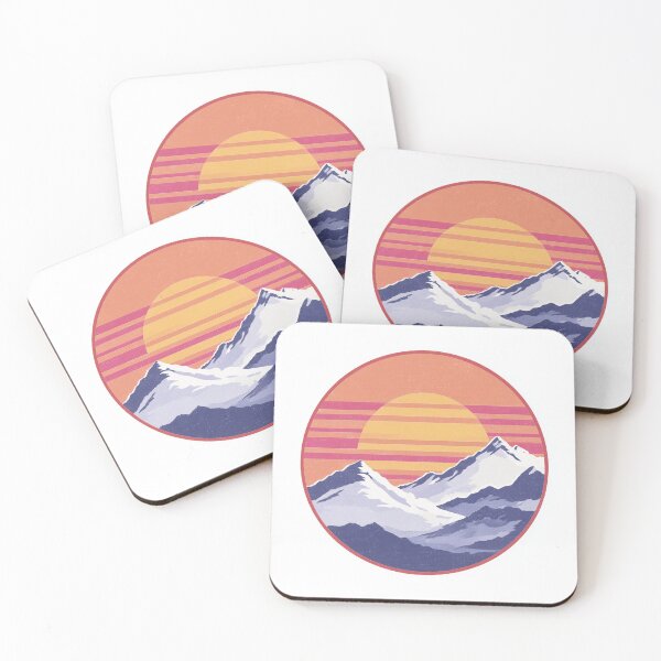 Item preview, Retro Vaporwave Sunset Mountains designed and sold by StickerMan17.