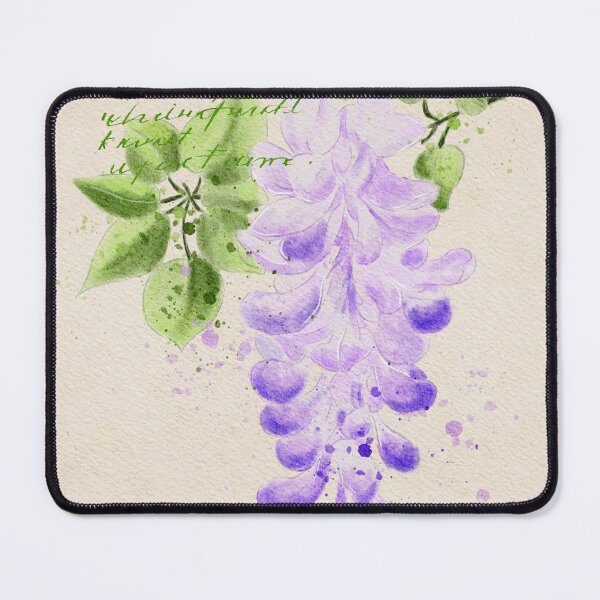 Item preview, Vintage Watercolor Wisteria Botanical Illustration with Calligraphy designed and sold by LafinaArt.