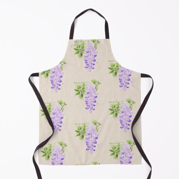 Item preview, Vintage Watercolor Wisteria Botanical Illustration with Calligraphy designed and sold by LafinaArt.
