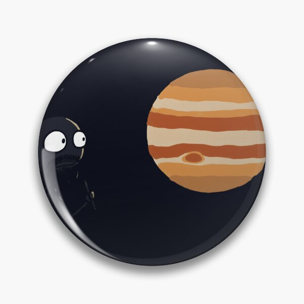 Item preview, Funny Stick Figure Watching Jupiter and the Sun in a Minimal Space Cartoon designed and sold by Hannoreuter11.