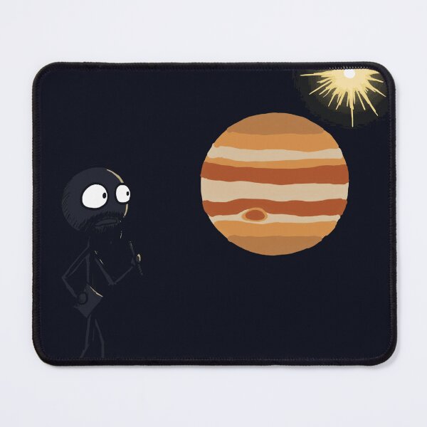 Item preview, Funny Stick Figure Watching Jupiter and the Sun in a Minimal Space Cartoon designed and sold by Hannoreuter11.