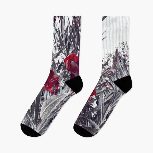 Item preview, Gothic Crimson Red Oleander Monochrome Garden designed and sold by BalkanBloom.