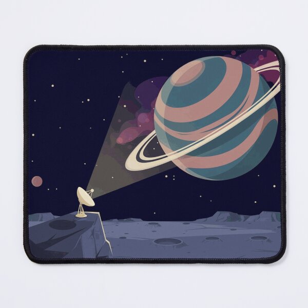 Item preview, Retro Space Observatory Tracking a Giant Ringed Planet from an Alien Moon designed and sold by Hannoreuter11.