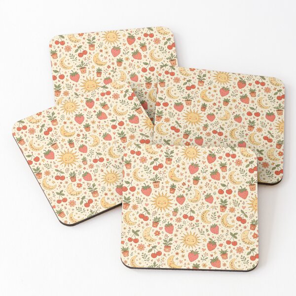 Item preview, Whimsical Celestial Fruit and Botanical Pattern designed and sold by Bakes Designs.