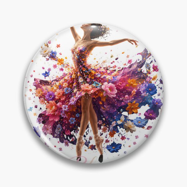 Item preview, Bloom While Dancing | Colorful Floral Ballerina Inspirational T-Shirt designed and sold by CalmMandala.