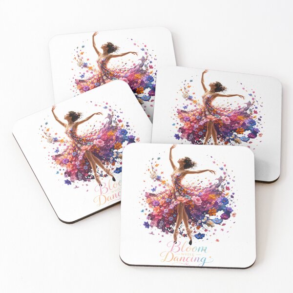 Item preview, Bloom While Dancing | Colorful Floral Ballerina Inspirational T-Shirt designed and sold by CalmMandala.