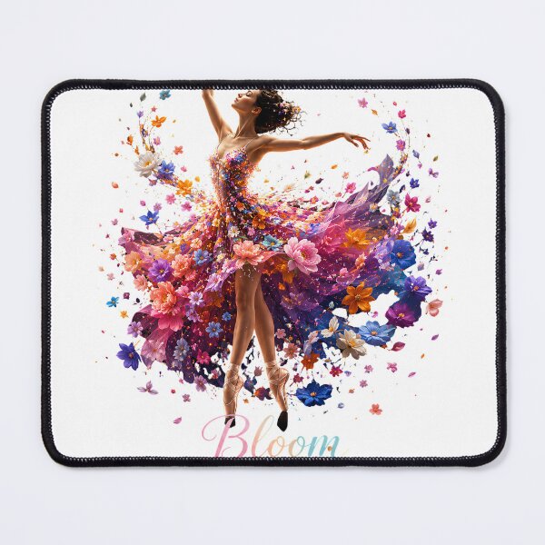 Item preview, Bloom While Dancing | Colorful Floral Ballerina Inspirational T-Shirt designed and sold by CalmMandala.