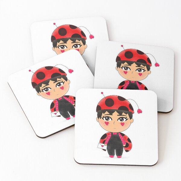 Item preview, Cute Lovebug Girl Kawaii Ladybug Character Holding a Love Letter designed and sold by Mahmoud Salah.