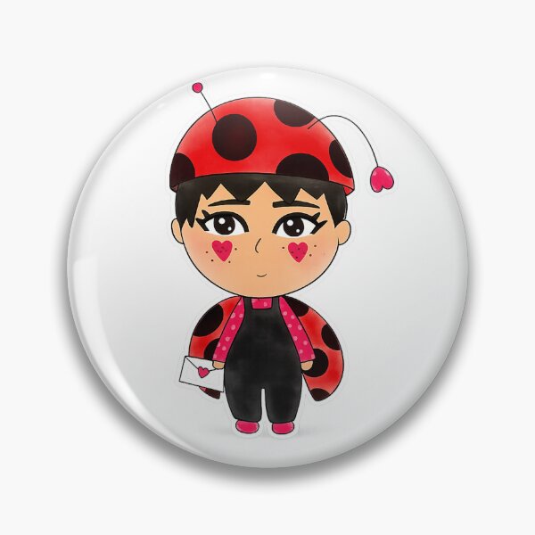 Item preview, Cute Lovebug Girl Kawaii Ladybug Character Holding a Love Letter designed and sold by Mahmoud Salah.
