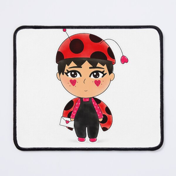 Item preview, Cute Lovebug Girl Kawaii Ladybug Character Holding a Love Letter designed and sold by Mahmoud Salah.