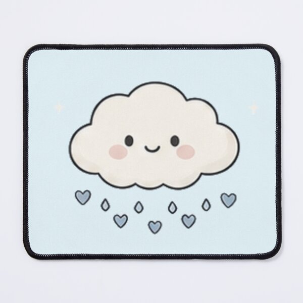 Item preview, Cute Smiling Rain Cloud Raining Hearts Aesthetic designed and sold by Rehnair.