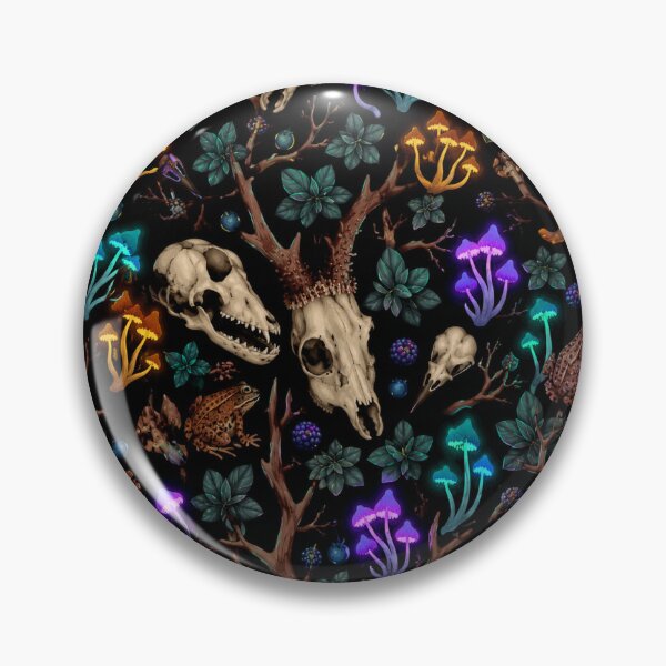 Item preview, Dark Academia Bioluminescent Skulls – Mushroom Pattern designed and sold by · GAMING SOUL ·.