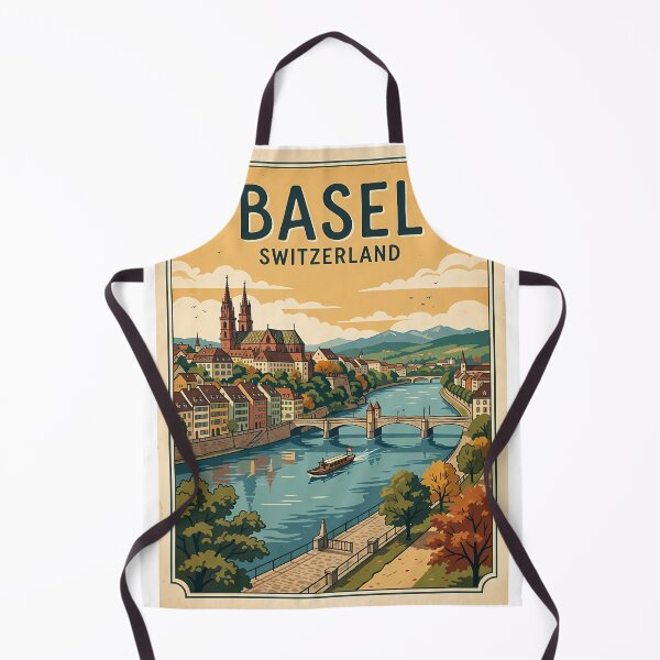 Item preview, Basel Switzerland Vintage Travel Poster designed and sold by Ar0undTheW0rld.