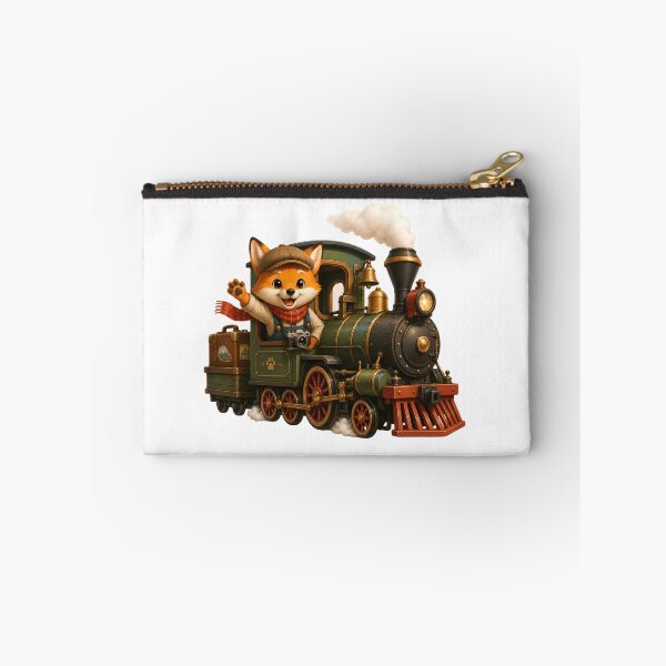 Item preview, Cute Fox Driving a Vintage Steam Train Kawaii Sticker designed and sold by NakottaFashion.