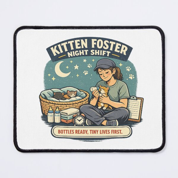 Item preview, Kitten Foster Night Shift – Bottles Ready Tiny Lives First designed and sold by Concrete Coffee Studio.