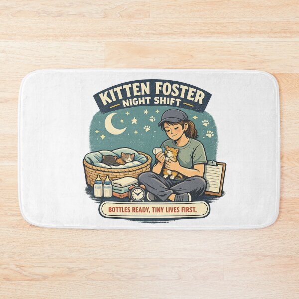 Item preview, Kitten Foster Night Shift – Bottles Ready Tiny Lives First designed and sold by Concrete Coffee Studio.
