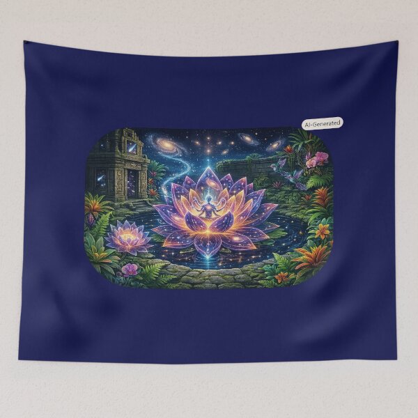 Item preview, Lotus Goddess Awakening - Ancient Temple Garden designed and sold by Duoluminis-luminko.