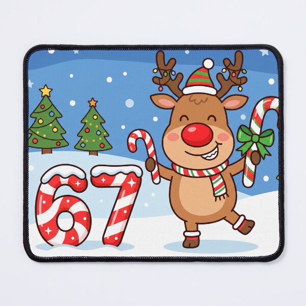 Item preview, funny rudolph the red nosed raindeer christmas candy cane 67 designed and sold by Softie Sticker Studio.