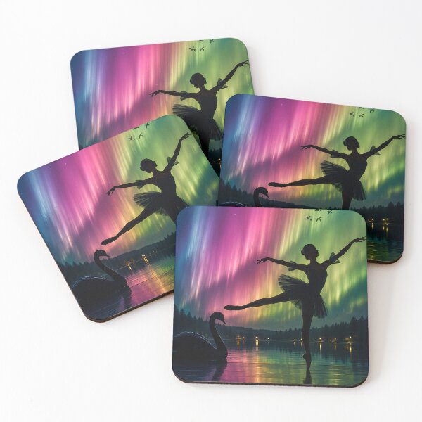 Item preview, Black Swan Aurora | Ballerina Beneath the Northern Lights | Dreamlike Fantasy Art designed and sold by Extravanganzza.