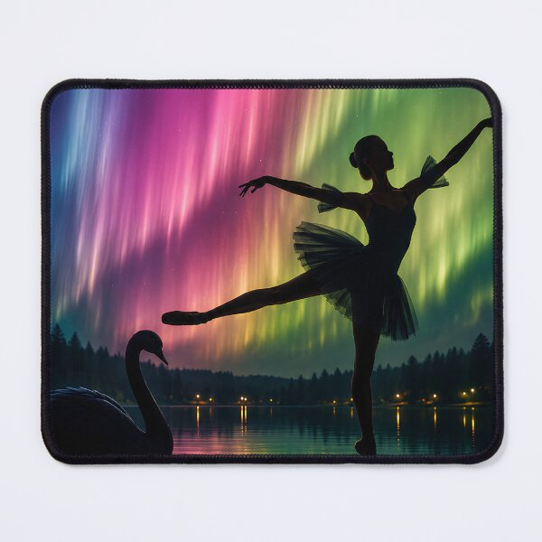 Item preview, Black Swan Aurora | Ballerina Beneath the Northern Lights | Dreamlike Fantasy Art designed and sold by Extravanganzza.