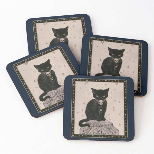 Item preview, Black Cat on a Tombstone – Gothic Halloween Art designed and sold by AL Gothic Whimsy.