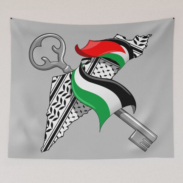 Item preview, Palestinian Flag wrapped around Palestine and Key designed and sold by BluedarkArt.