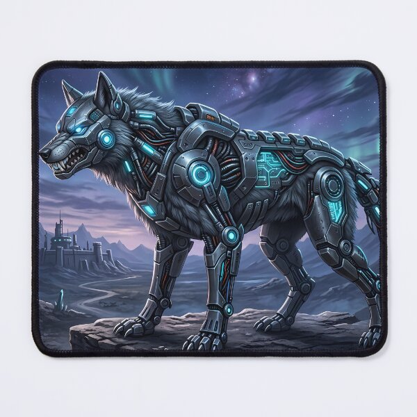Item preview, Biomechanical Cyber Wolf Sci-Fi Cyberpunk designed and sold by Patryk9696.