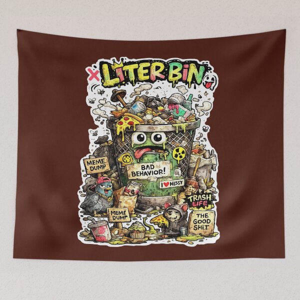Item preview, Litterbin Meme Dump - Bad Behavior Trash Life Streetwear designed and sold by snewen.